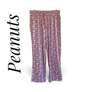 Peanuts Small Pajama Bottoms Pants Snoopy Print Pink